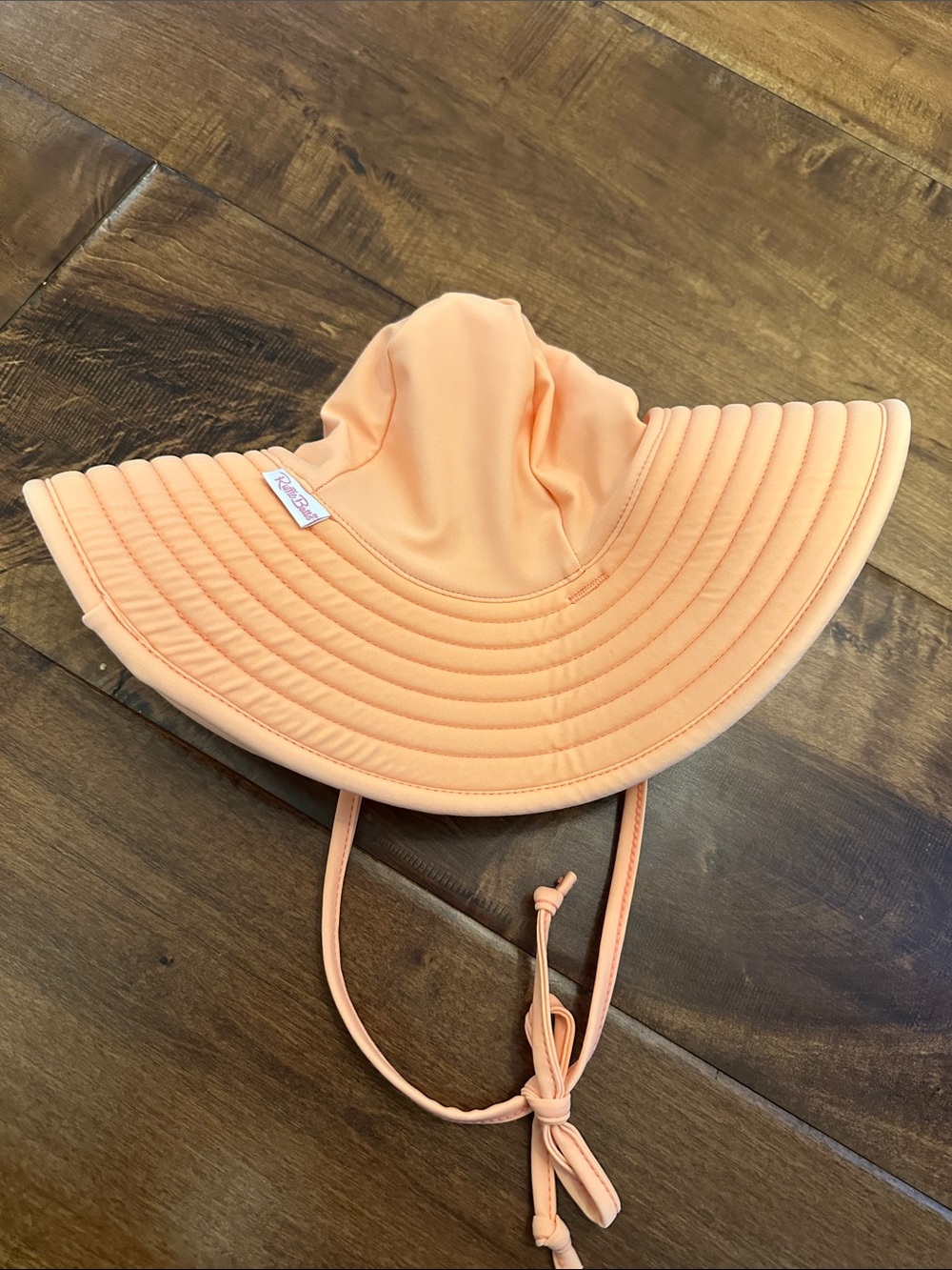 Ruffle Butts Peach Wide Brim Sun hat